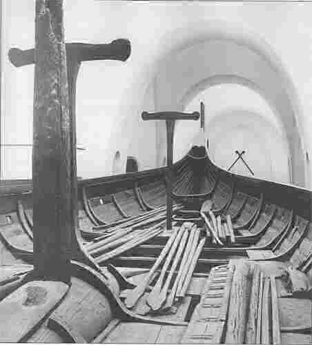 Interior View of 9th Century Viking Ship Gokstad
