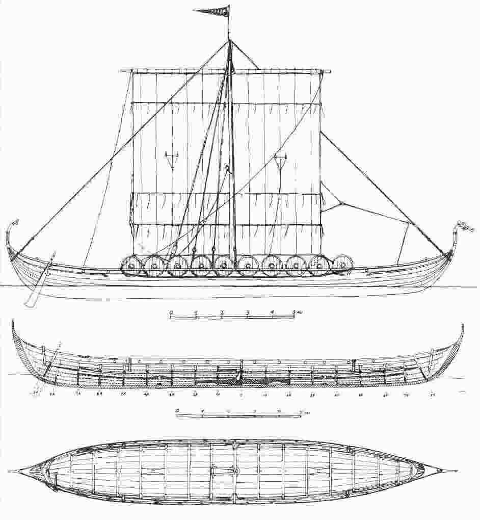 Drawing of Viking Ship Model